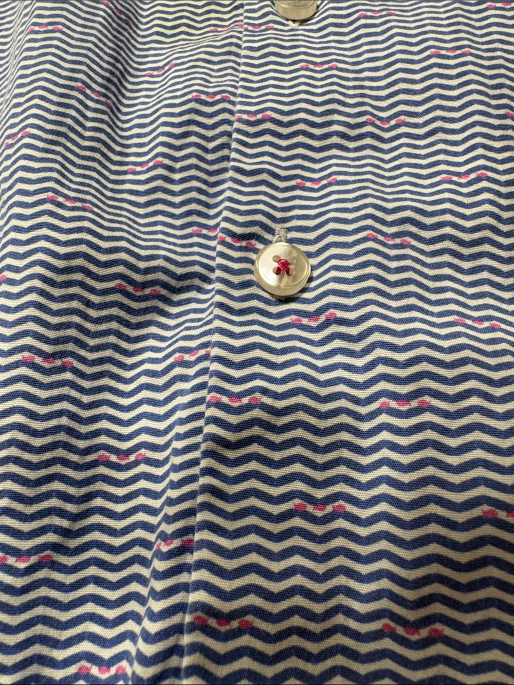 Stone Rose Blue Wave-Pattern Shirt - Picture 8 of 12